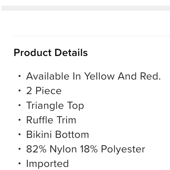 Red Ruffle Trim 2 Piece Bikini Set - Picture 3 of 6